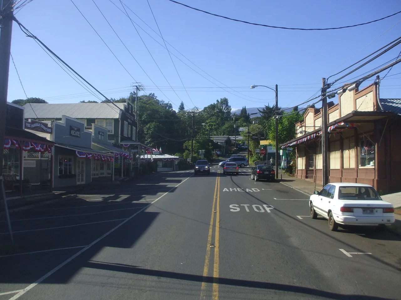 Town buildings in Makawao, Upcountry Maui.